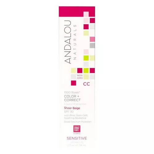 1000 Roses Cc Couleur + Correct Pur Bronzage SPF 30 59ml Par Andalou Naturals