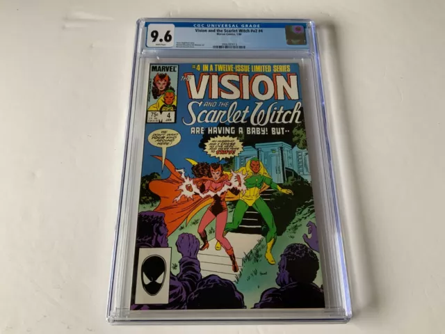 Vision And Scarlet Witch V2 4 Cgc 9.6 White Pages Marvel Comic 1986