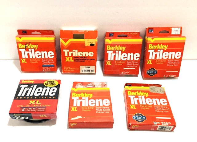 Lot of 8 Berkley XL Trilene Strong Fishing Line Assorted Ranges 6LB 8LB 10LB