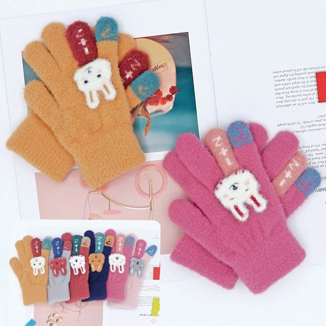 Guanto invernale bambini guanti a dita intere guanti a maglia antivento