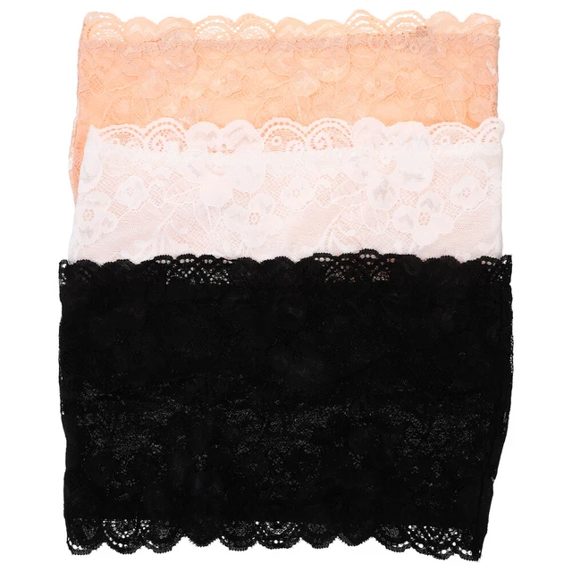 3 Pcs Bralette Bianche Per Donne Reggiseni Senza Fili Cime Floreali Elasticità