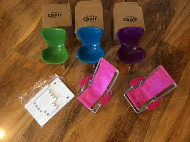Bundle Accessories For Fashion Doll Table Swivel ChairsX 3 Sun Loungers X 2 BNIB