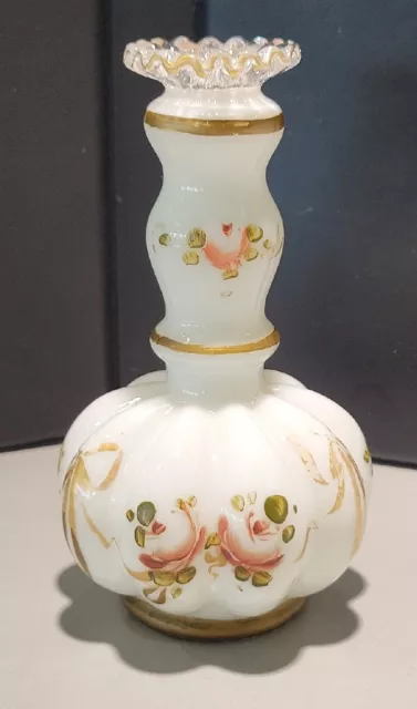 Fenton Silver Crest Hand Painted Small Bud Vase