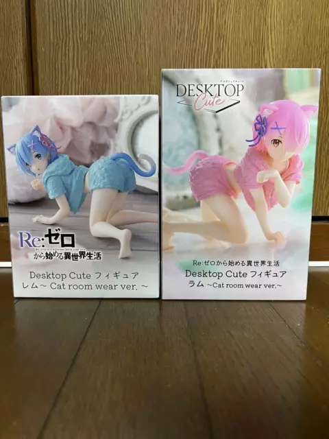 Re: ZERO Figure lot of 2 Rem Ram Desktop Cute Cat room wear Ver. Bulk sale