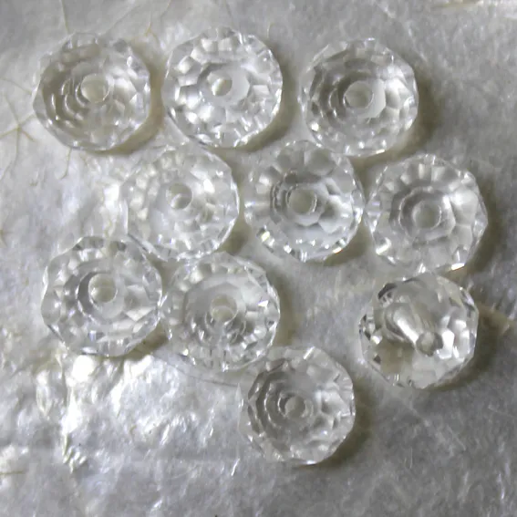 10 CITROUILLES  -  Cristal de Bohême  -  4 X 6 MM  -  CRISTAL TRANSPARENT