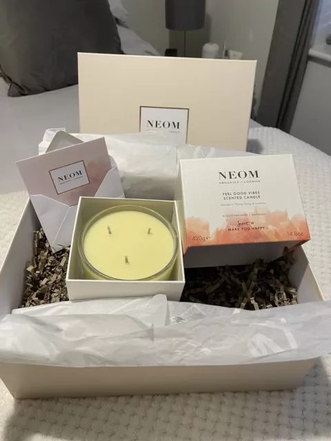 NEOM Organics Feel Good Vibes 3 Wick Candle 420g Scent To Make You Happy