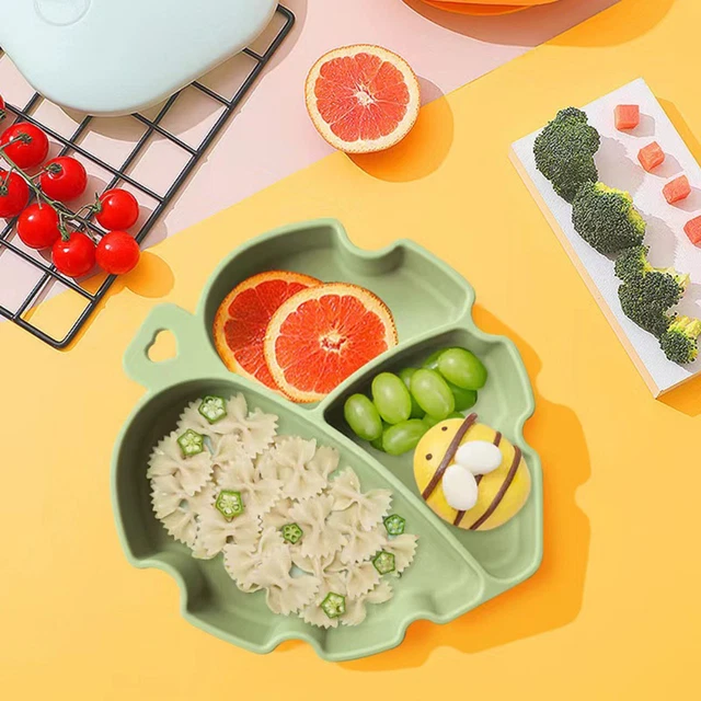 Cuenco de bebé compartido cuencos de bebé reutilizables alimento de hoja plato de alimentación