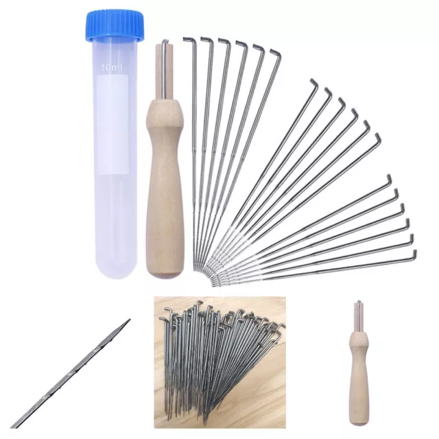 Premium Grade Wool Felt Needle Set with Wood Handle 20pcs for Crafters