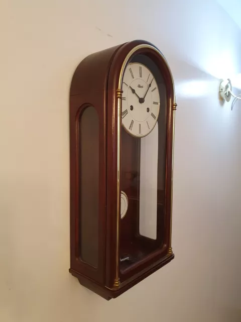 A Small Contemporary Twin Bell Striking Wall Clock By The German Makers Hermle 2