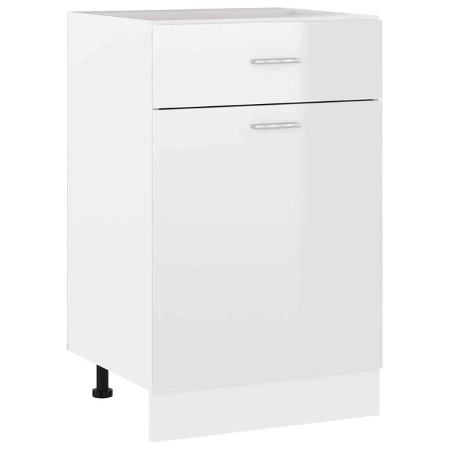 Armoire de plancher Blanc brillant 50x46x81,5 cm Aggloméré