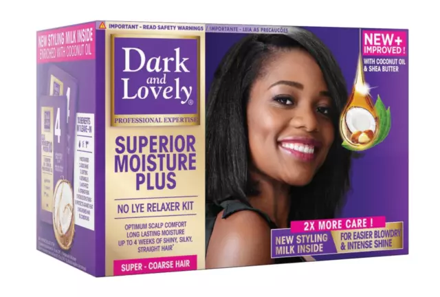 Dark and Lovely No-Lye Hair Relaxer Kit (Super) FOR Coarse Hair - UK Seller