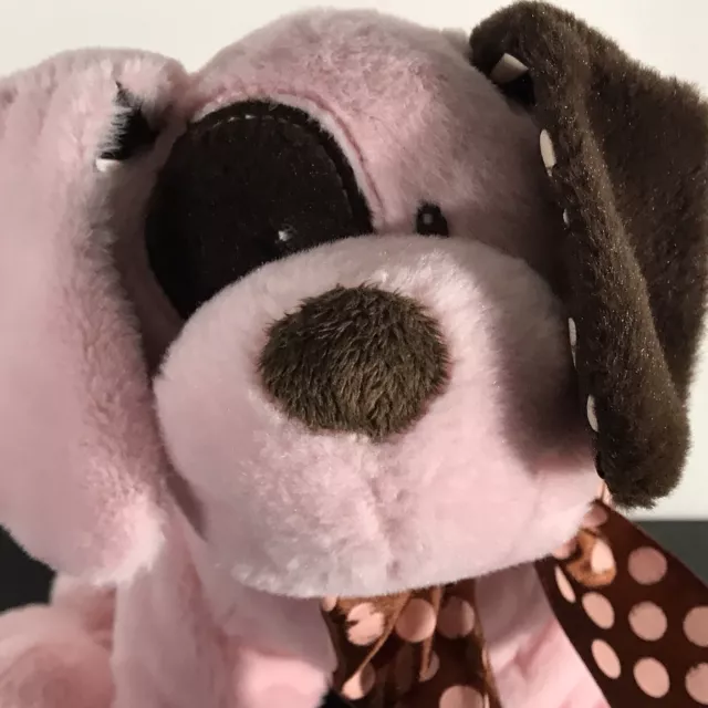 Baby Ganz Chocolate Drops Pink Brown Polkadot Rattle Plush Puppy Dog 2