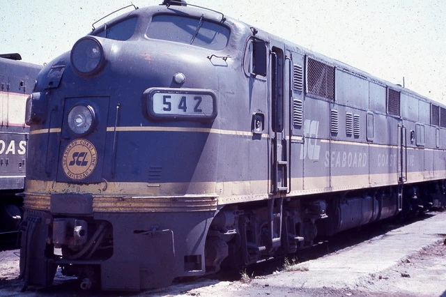 Original 1969 Ektachrome Railroad Slide Scl Seaboard Coast Line 542 Acl Emd E7A