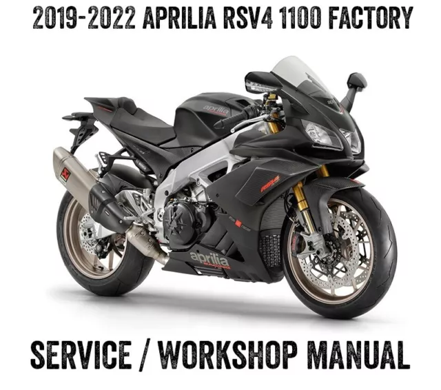2019-2022 Aprilia RSV4 RSV 4 RF 1000 Workshop Repair Service Manual on CD PDF