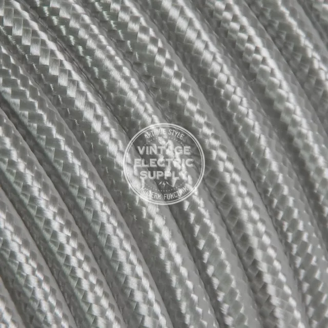 50ft Platinum Cloth Covered Electrical Wire - Braided Rayon Fabric Wire
