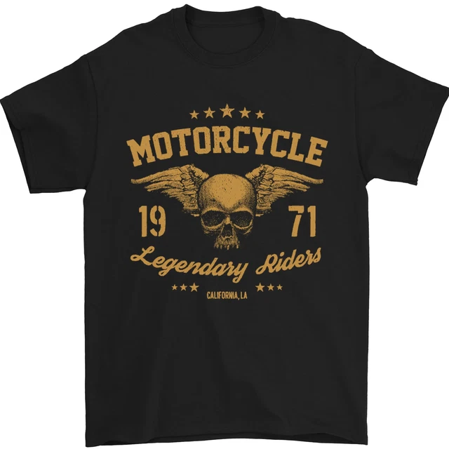 T-shirt da uomo moto leggendaria motociclista motociclista motociclista 100% cotone