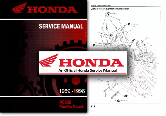 Honda PC800 Pacific Coast Workshop Manual 1989 1990 1991 1992 1993 Service Shop