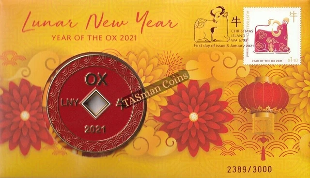 PNC Australien/Weihnachtsinsel 2021 Mondneujahr OX Medaillon L/E 3000