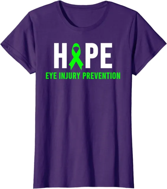 Hope Eye Injury Prevention Awareness Ribbon Cute Gift Ladies' Crewneck T-Shirt