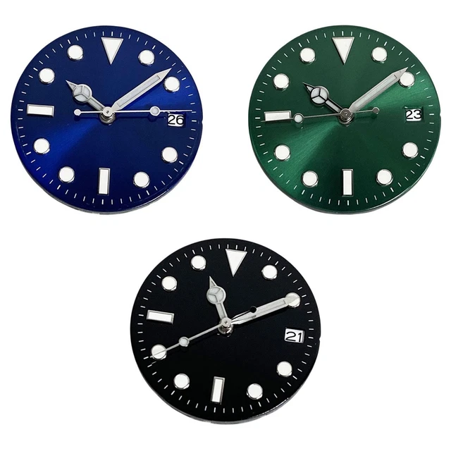 Cadran De Montre Plat Vert - Diamètre 21.50 Mm - Compatible Calibre FE 163 6 3/4 - Neuf Sans Emballage (Marque Metal Decor)