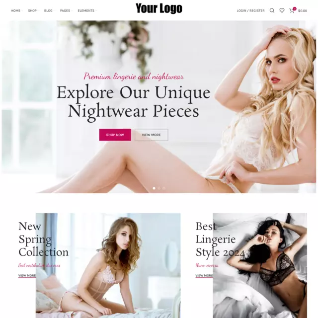 Lingerie Online Shop Web Design with Free 5GB VPS Web Hosting