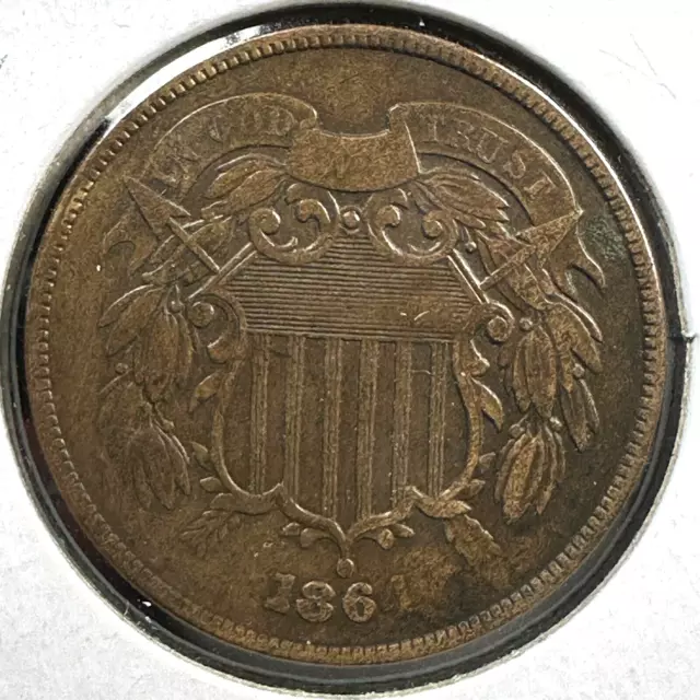 1864 2C Two Cent Piece, Large Motto (79359)