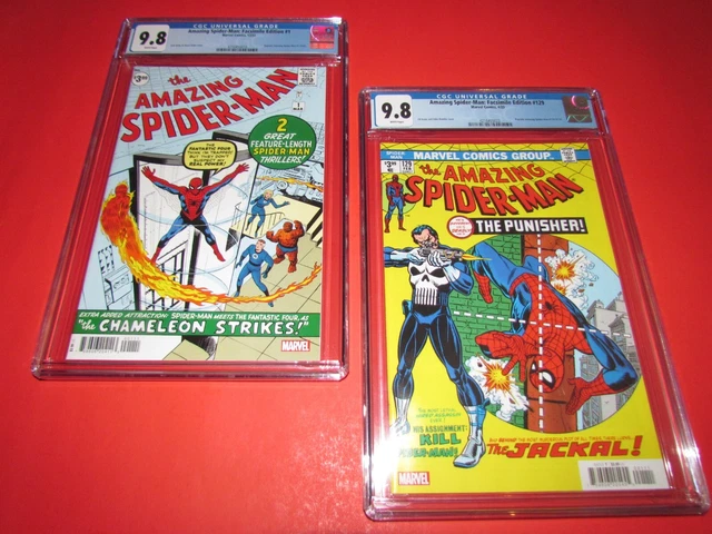 Amazing Spider-Man #1  and #129..Punisher..Facsimile Edition ..CGC 9.8 NM/MINT..