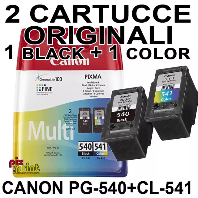 Canon PG-540 CL-541 Cartucce ORIGINALI - 1 Nero + 1 Colore MG3510 MG3650 MX395