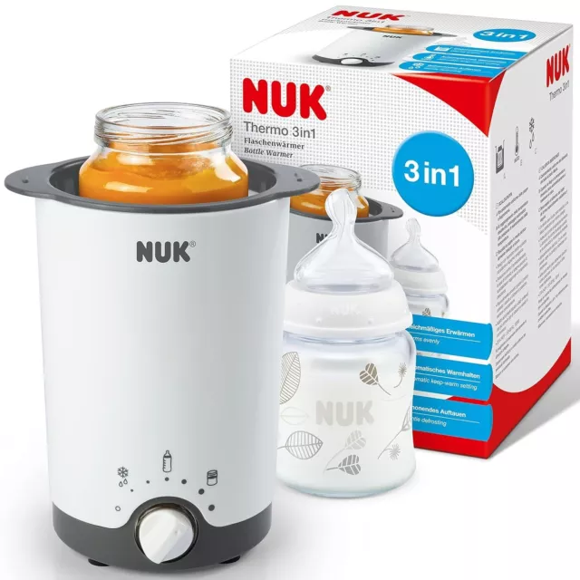 NUK Thermo 3in1 Babyflaschenwärmer schonendes Auftauen Erwärmen und Warmhalten