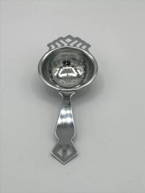 Vintage Chrome Plate England Tea Bag Strainer 6”