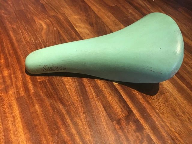 Selle De Vélo De Course Selle Italia Céleste Bianchi Trimatic Gel 1999 - Occasion - Vintage