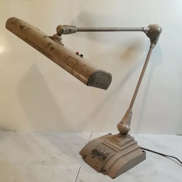 Vtg Huge Art Deco Art Specialty Co Flexo Steampunk Industrial Desk/Table Lamp
