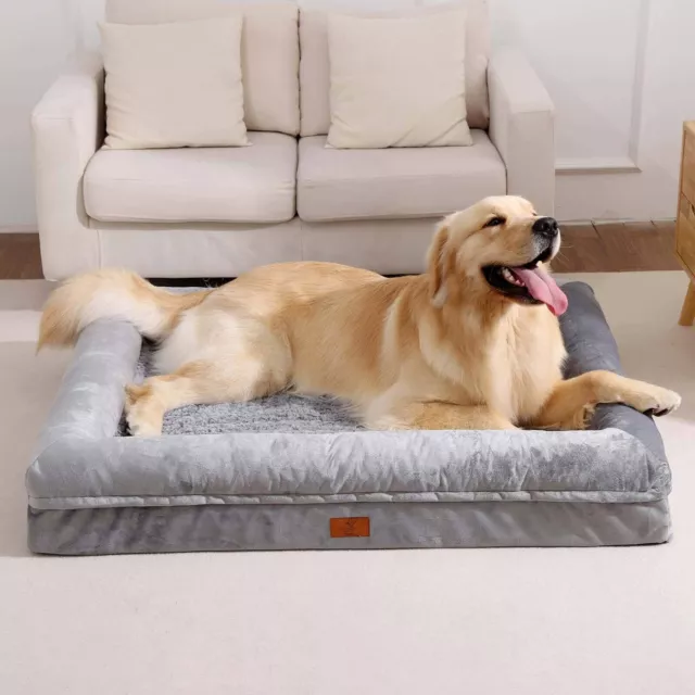 SuperSoft Small Extra Large Warm Dog Bed Orthopedic Memory Foam Pet Bolster Sofa
