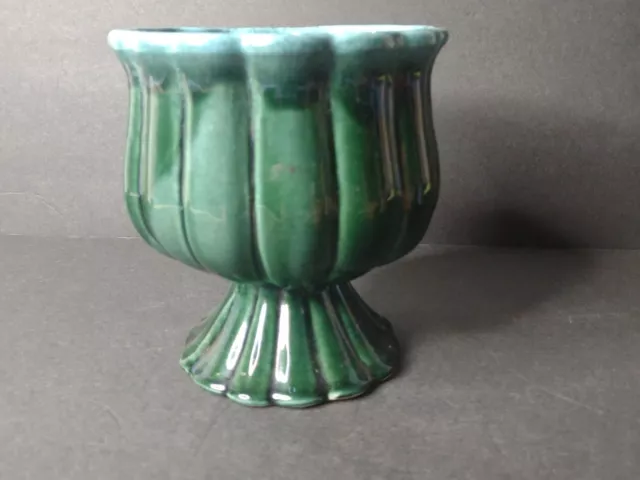 Vintage Green & Blue Drip Pedestal Planter F88 Hull Pottery