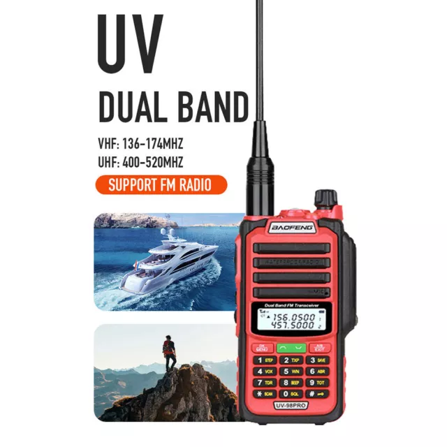 Dual-Band UHF/VHF Ham Radio 2Way FM Long Range Walkie Talkie Interphone Earphone
