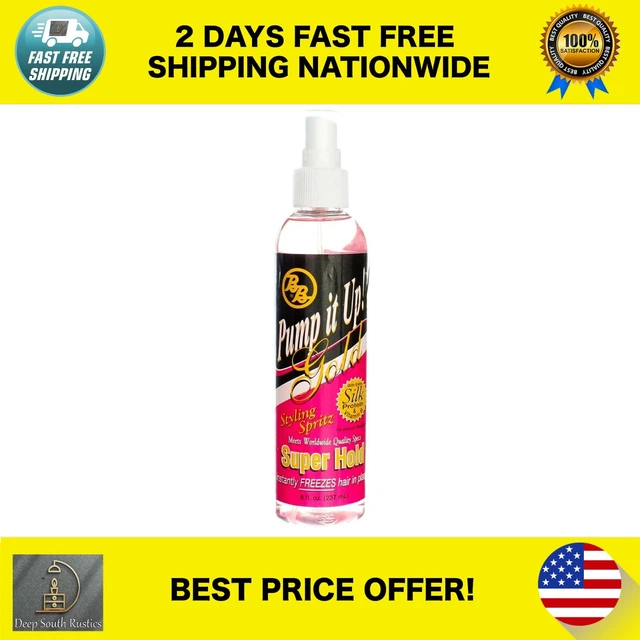 Bronner Brothers Pump It Up Spritz Gold Super Hold 8 oz FREE SHIPPING