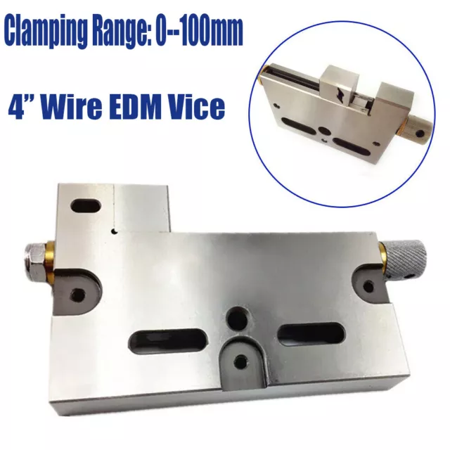 4" Stainless Steel Wire EDM Vise High Precision 100mm CNC Jaw Opening Clamp Tool