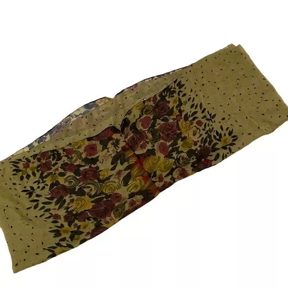 BP Infinity Scarf Rose Print Sage Green Background As Is
