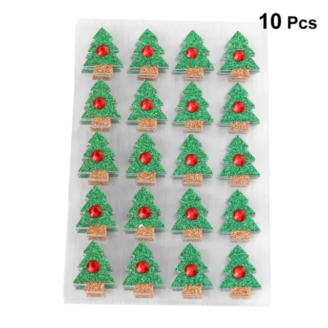 10 fogli/confezione adesivi decorativi natalizi cartone acrilico