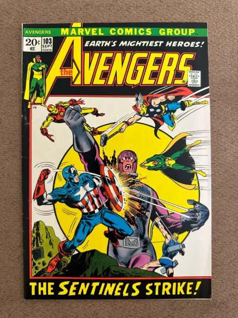 Avengers #103 1972 Thor Iron Man Captain America Bronze Age Marvel Comics