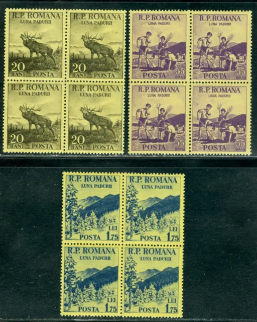 1954 Forestry Month,Red Deer,Mountain,Children Planting Trees,Romania,1464,MNH/4