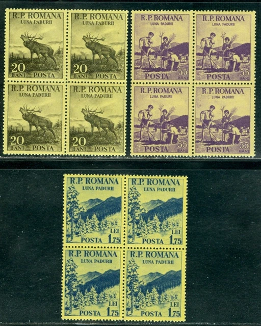 1954 Forestry Month,Red Deer,Mountain,Children Planting Trees,Romania,1464,MNH/4