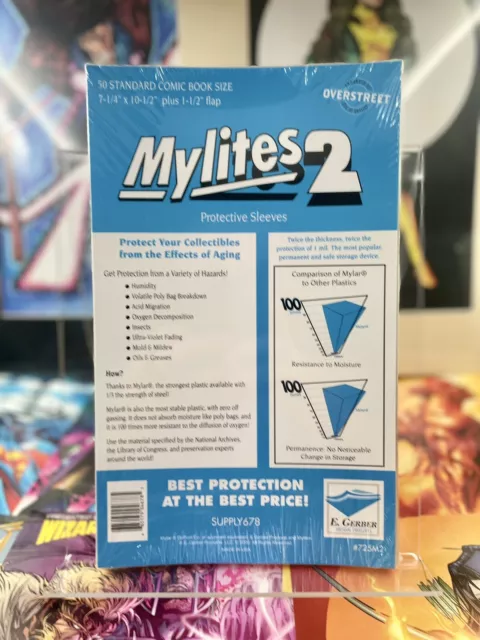 E. Gerber Mylites2 Standard/Modern Age Mylar Protective Sleeves (50pcs) 725M2
