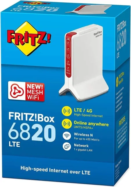 AVM FRITZ! Box 6820 LTE Cat 6 v2 Modem SIM 4G Router  Wireless N 450 Mbit/s