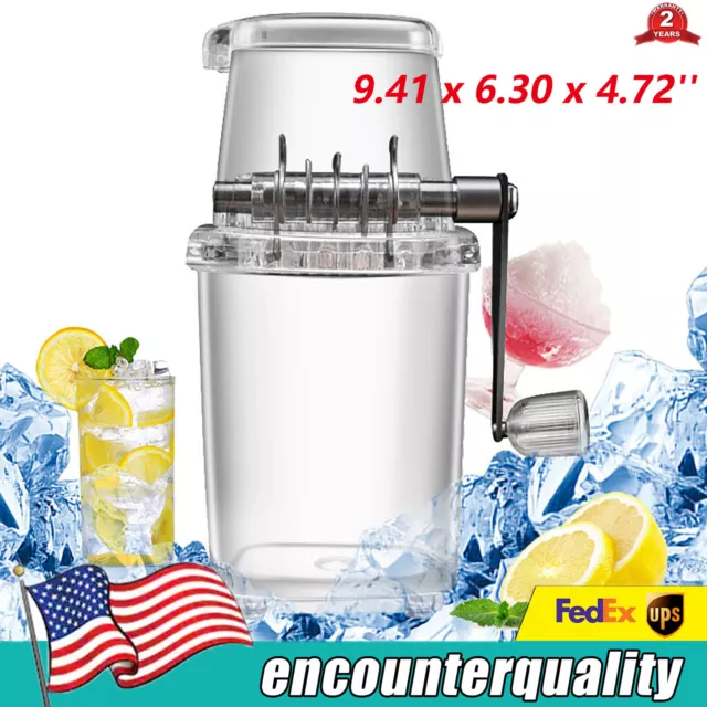 Manual Ice Crusher Shaver Shredding Machine Portable Hand Snow Cone Ice Maker