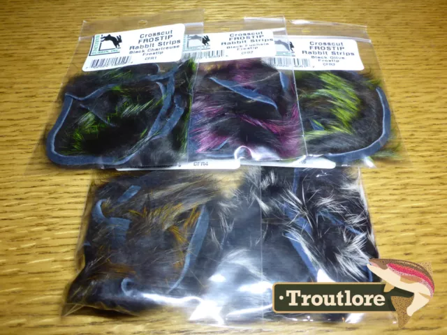 5 Pack Crosscut Frostip Rabbit Strips Combo Hareline - New Fly Tying Material