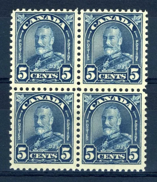 CANADA Scott 170 - MNH - BLK of 4 - 5 Cent Blue Arch / Leaf (.023)