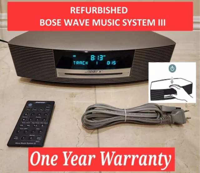 BOSE Wave Music System III AM/FM Radio/CD Player w/Remote (Silver) *Refurbished*