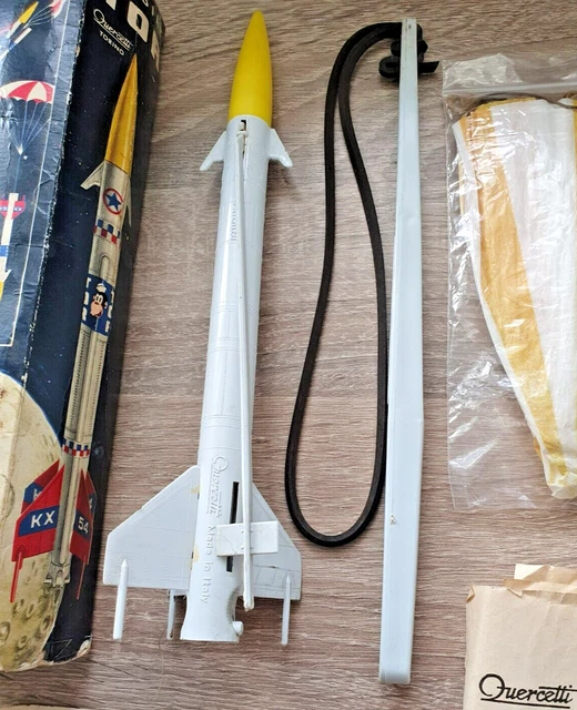 VINTAGE QUERCETTI TORINO MISSILE TOR PARACHUTE SPACE ROCKET TOY 1960's ...