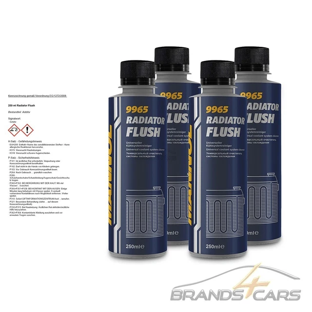 4x250ml MANNOL RADIATORE FLUSH ADDITIVO SISTEMA FRIGORIFERO DETERGENTE PROTEZIONE FRIGORIFERO